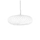 Tom Dixon Spring LED Hängelampe ausziehbar in eleganter, ovaler Form aus weißem Edelstahl.