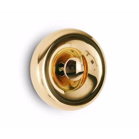 Tom Dixon Void Wandleuchte verspiegelt Ø 30cm in goldfarbenem Design, geeignet für Wand- und Deckenmontage.
