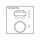 LED Deckenlampe Puk Maxx Plus technische Zeichnung mit Abmessungen und Design.
