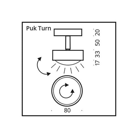 LED Deckenstrahler Puk Turn Downlight, moderner schwenkbarer LED Deckenstrahler für helle Raumbeleuchtung