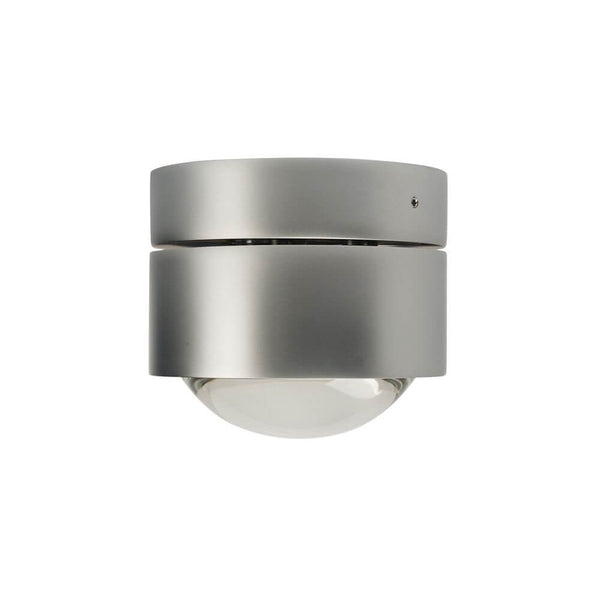LED Wand- & Deckenleuchte Puk Plus in elegantem Silber, moderne Wand- und Deckenlampe mit klarer Form