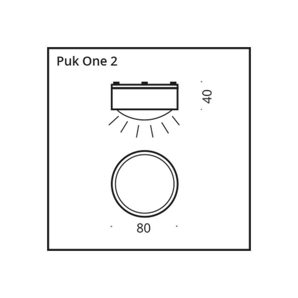 LED -vägg- och takplatsen Puk One 2