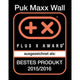 Puk Maxx Wall Plus X Award ausgezeichnet als bestes Produkt 2015/2016 für innovative LED Wandleuchte Puk Maxx Wall Dimmbar.