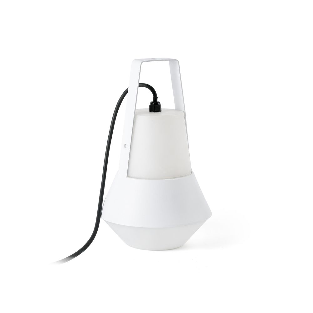 Tragbare Außenleuchte CAT IP54 in Weiß, ideal für Garten und Terrassenbeleuchtung.