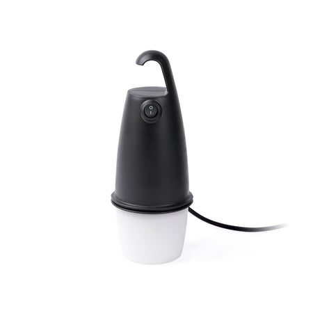 Bærbar hængelampe HOOK Sort, moderne lys med praktisk design og krog.