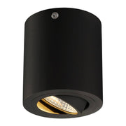 Triledo Round Cl LED Downlight apparent 38° noir 3000K plafonnier en noir avec faisceau lumineux orientable.