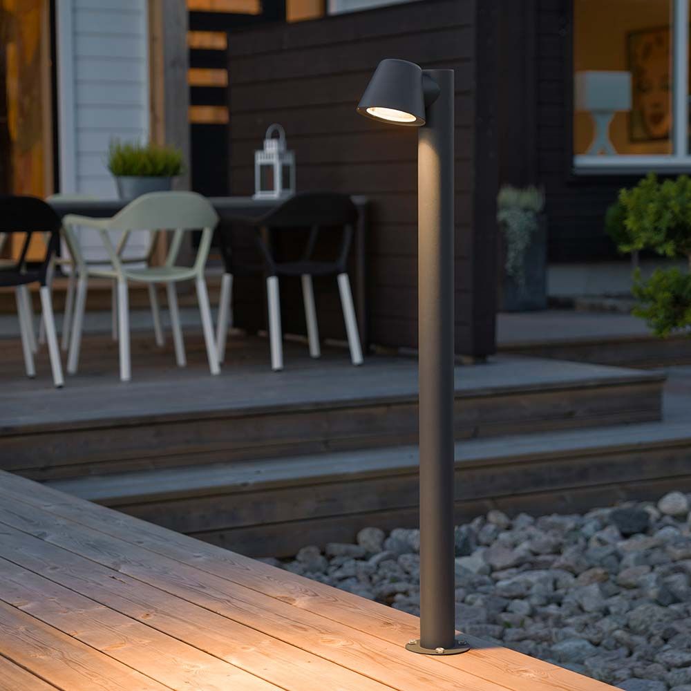 Trieste Path Light with Pole Black, Clear Acrylic Glass, Reflector