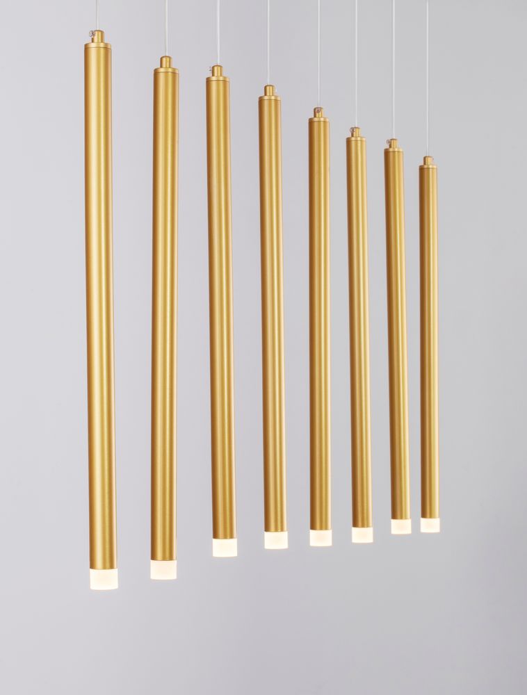 Trimle LED Pendelleuchte 8-flammig in gold mit modernem Design und dimmbaren Funktionen von Nova Luce.