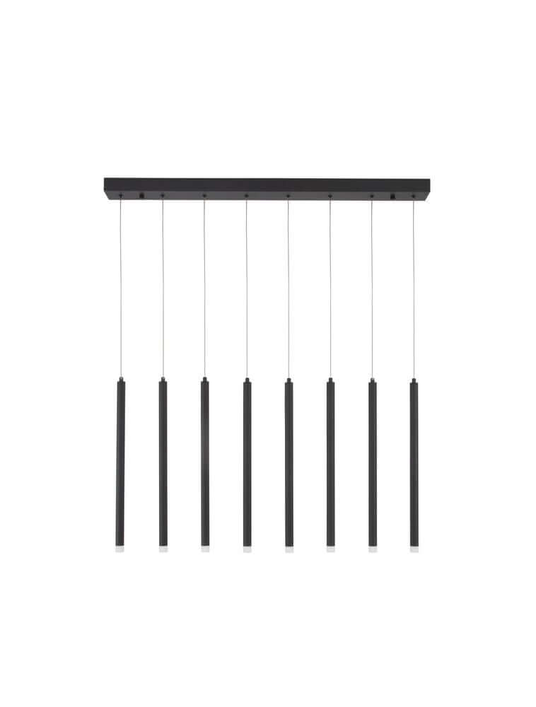 Trimle LED Pendelleuchte 8-flammig in elegantem Design, dimmbar für stimmungsvolles Licht, Nova Luce.