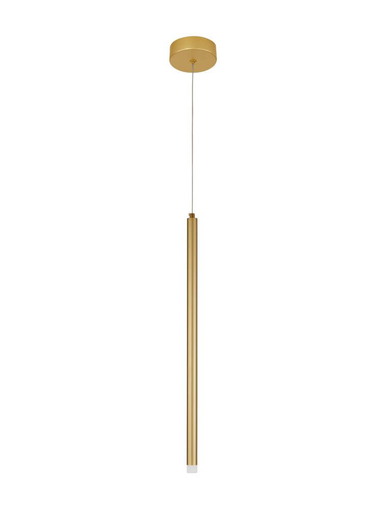 Trimle LED Pendelleuchte H 50cm Ø 2,5cm 3000K in modernem Gold-Design, schlank und elegant.
