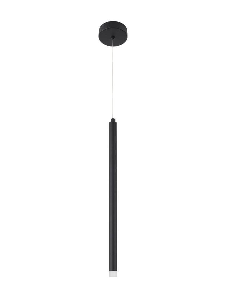 Trimle LED Pendelleuchte H 50cm Ø 2,5cm 3000K in schwarzem, schlankem Design mit runder Deckenhalterung.