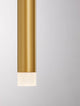 Trimle LED Pendelleuchte H 70cm Ø 2,5cm 3000K in elegantem Gold-Design mit mattem Lampenschirm.