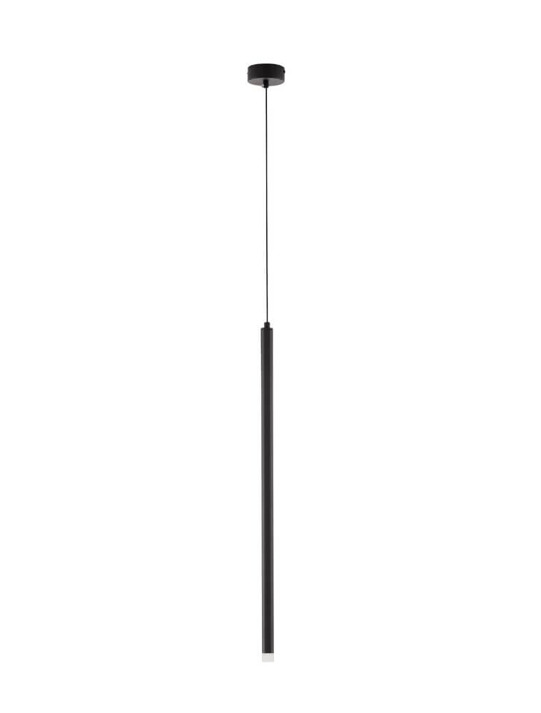 Trimle LED Pendelleuchte H 70cm Ø 2,5cm 3000K in elegantem Schwarz, ideal für Küche und Esszimmer.