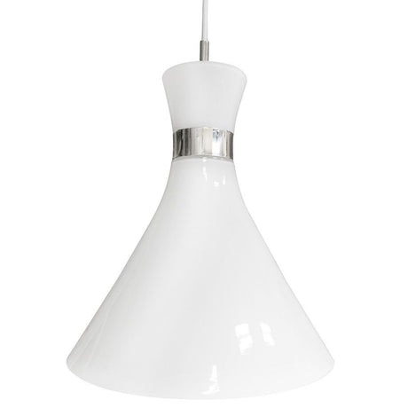 Trumpet Pendelleuchte mit Stoffkabel Weiß in elegantem Design und edlem Finish.