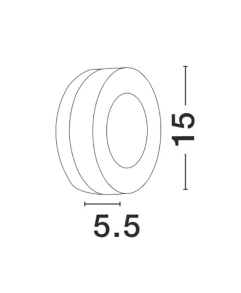 Technische Zeichnung der Tune LED Außenwandleuchte Ø 15cm 3000K IP65 mit Maßen 5.5 x 15cm.