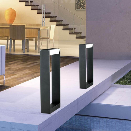 Twin LED lampadaire d’extérieur 60cm IP54 10W, 600lm, 3000K sur une terrasse moderne