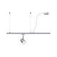 U-Rail Einspeisung 2m Kabel Chrom-Matt mit flexibler Lichtinstallation und hängendem Design.