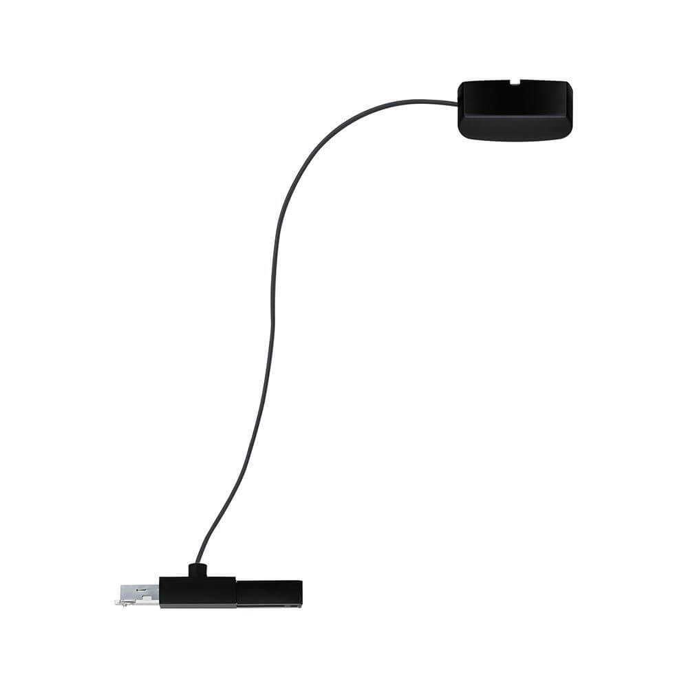 U-Rail Einspeisung 2m Kabel Schwarz-Matt mit schwarzem Kabel für hängende Lichtinstallationen
