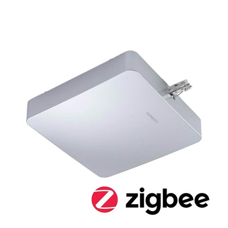 U-Rail Einspeisung Smart Home Zigbee Chrom-Matt mit integriertem Zigbee-Steuergerät