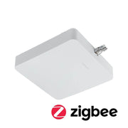U-Rail Einspeisung Smart Home Zigbee Weiß mit integriertem Zigbee-Steuergerät in Weiß.