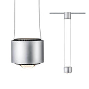 U-Rail LED Pendelleuchte Aldan Chrom-Matt Schwarz, moderne Pendelleuchte mit Lichtaustritt oben und unten