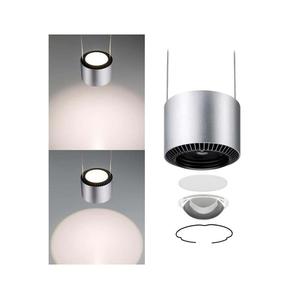 U-Rail LED Pendelleuchte Aldan Chrom-Matt Schwarz