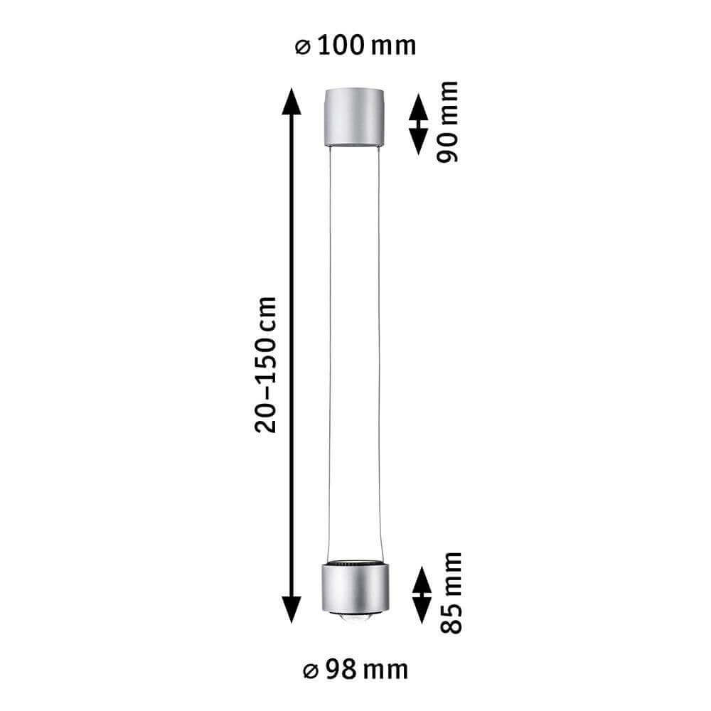 U-Rail LED Pendelleuchte Aldan Chrom-Matt Schwarz