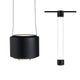 U-Rail LED Pendelleuchte Aldan in Schwarz-Matt, modernes Design mit einstellbarer Pendellänge und dekorativen Lichtakzenten.