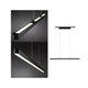 U-Rail LED Pendelleuchte Lento Dimmbar Schwarz-Matt in modernen Design mit Licht nach oben und unten.