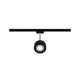U-Rail LED Schienenspot Aldan Einzelspot Dimmbar Schwarz-Matt, Chrom an einer Schiene montiert.