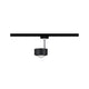 U-Rail LED Schienenspot Aldan Einzelspot Dimmbar Schwarz-Matt, Chrom an einer Schiene installiert.