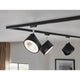 U-Rail LED Schienenspot Arena Einzelspot Dimmbar Schwarz-Matt, Chrom an einer Decke montiert.
