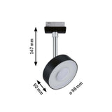 U-Rail Led Rail Spot Circle Single Spot Dimble Black, Chrome