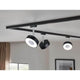 U-Rail LED Schienenspot Circle Einzelspot Dimmbar Schwarz-Matt, Chrom an einer Decke montiert.