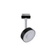 U-Rail LED Schienenspot Circle Einzelspot Dimmbar Schwarz-Matt, Chrom an einer Decke montiert.