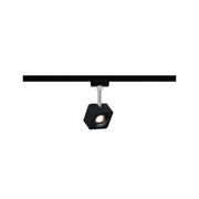 U-Rail LED Schienenspot Cube Schwarz-Matt Dimmbar, schwarzer LED-Spot an Schiene mit Lichtkegel