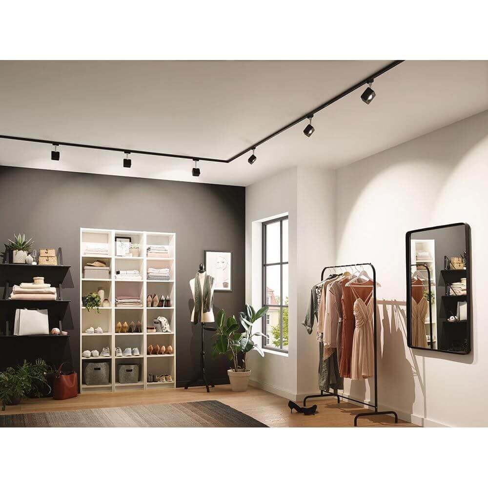 U-Rail LED Schienenspot Cube Spot Schwarz-Matt Dimmbar