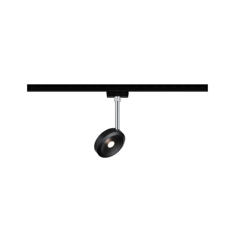 U-Rail LED Schienenspot Discus Einzelspot Dimmbar Schwarz-Matt, Chrom, moderner LED Spot für URail Schienensystem