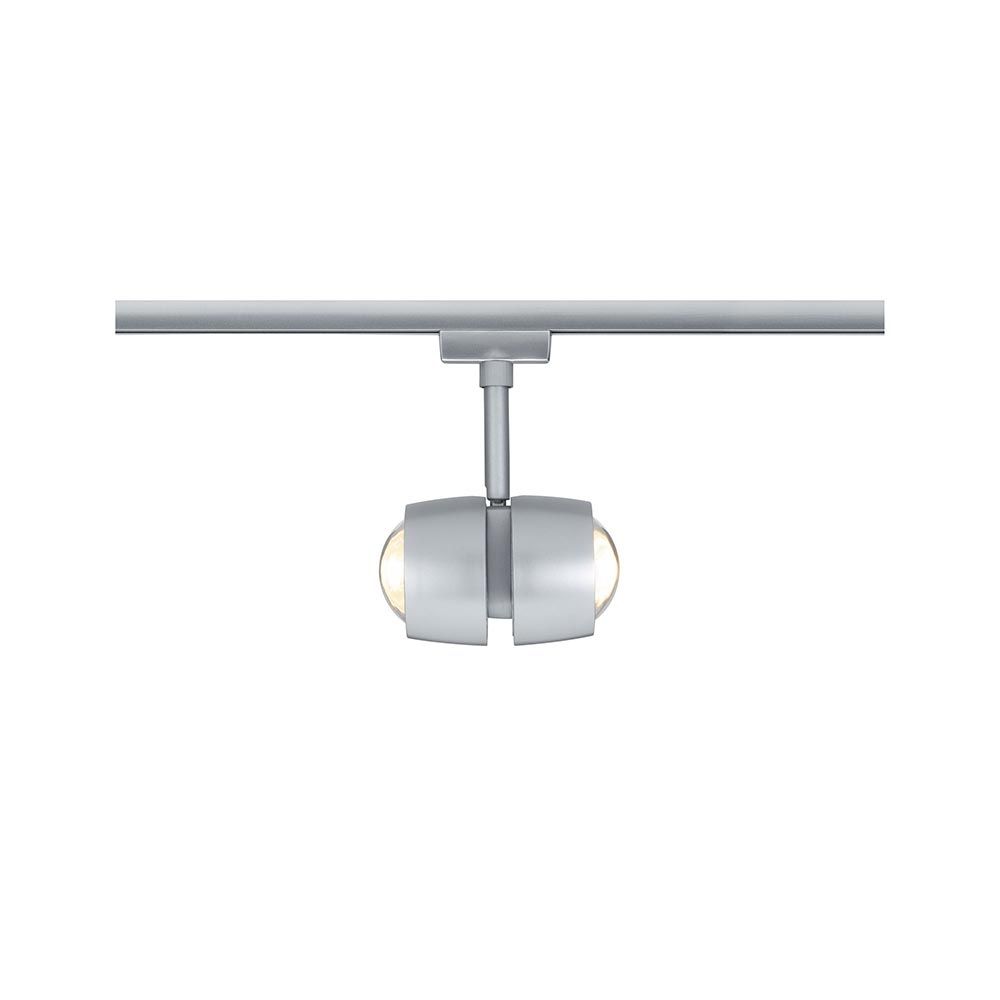 U-Rail LED Schienenspot Oculus in Chrom-Matt, dimmbar mit 2-seitigem Lichtaustritt.