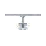 U-Rail LED Schienenspot Oculus in Chrom-Matt, dimmbar mit 2-seitigem Lichtaustritt.