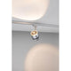 U-Rail LED Schienenspot Oculus Einzelspot Dimmbar Chrom-Matt an Decke montiert, schematische Lichtverteilung.