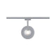 U-Rail LED Schienenspot Sphere Strahler Chrom an einer Schiene montiert mit Kugellinse für gezielte Lichtakzente.