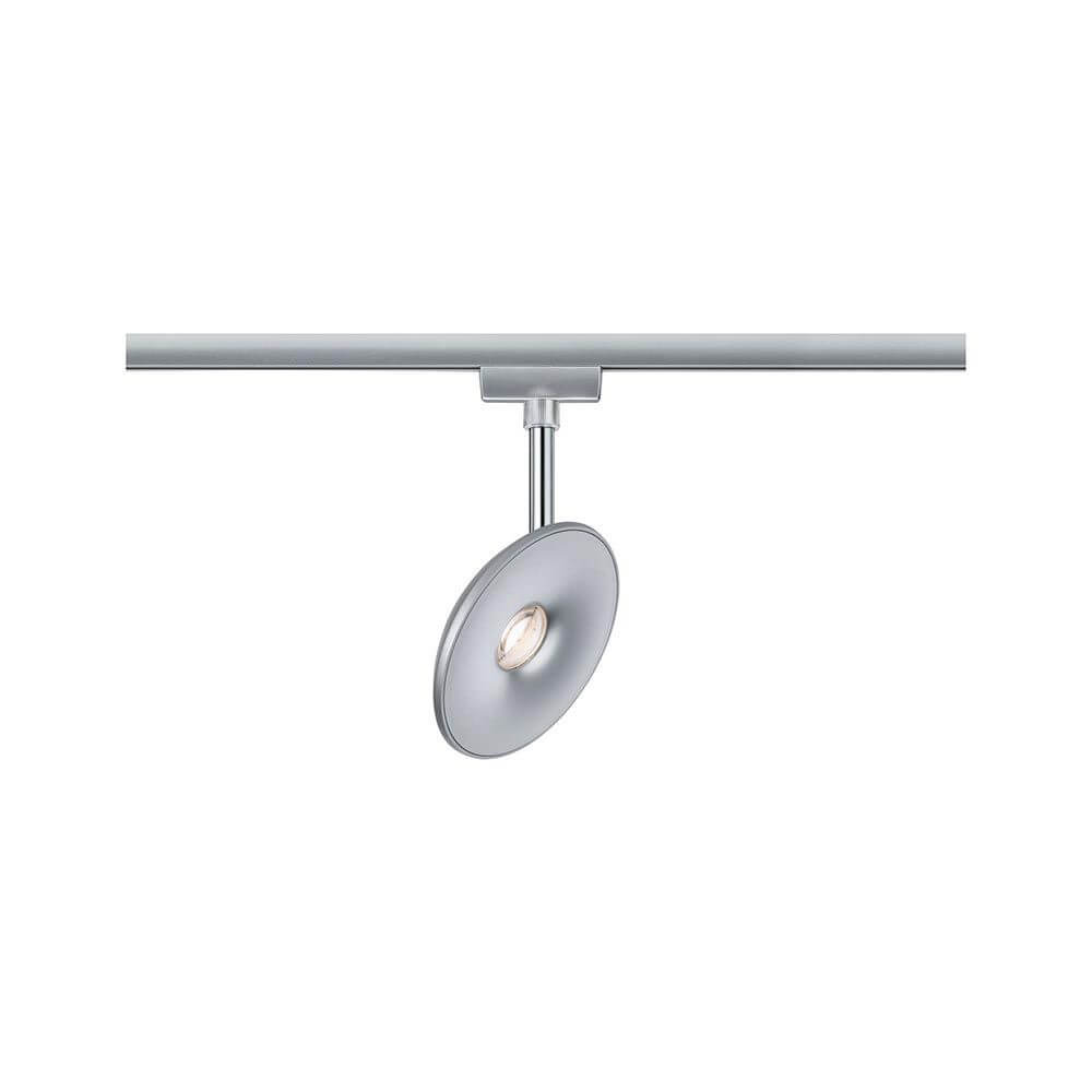 U-Rail LED Schienenspot Sphere Strahler Chrom an einer Schiene, bietet individuelles Lichtdesign.