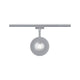 U-Rail LED Schienenspot Sphere Einzelspot Chrom-Matt Dimmbar auf einer Schiene montiert mit Kugellinse.