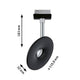 U-Rail LED Schienenspot Sphere Einzelspot Dimmbar Schwarz-Matt mit Kugellinse, Abmessungen: 183mm x 32mm.