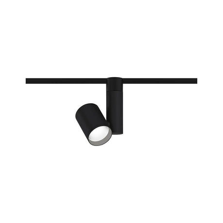 U-Rail LED spot sur rail Zeuz spot individuel 15° noir mat sur un système de rail.