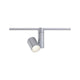 U-Rail LED Schienenspot Zeuz Einzelspot 9° Chrom-Matt auf einem Schienensystem, ideal für gezielte Beleuchtung.