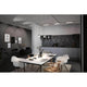 U-Rail LED Schienen Panel Leuchte Campo in modernem Essbereich mit stilvollem Tisch und eleganter Beleuchtung.