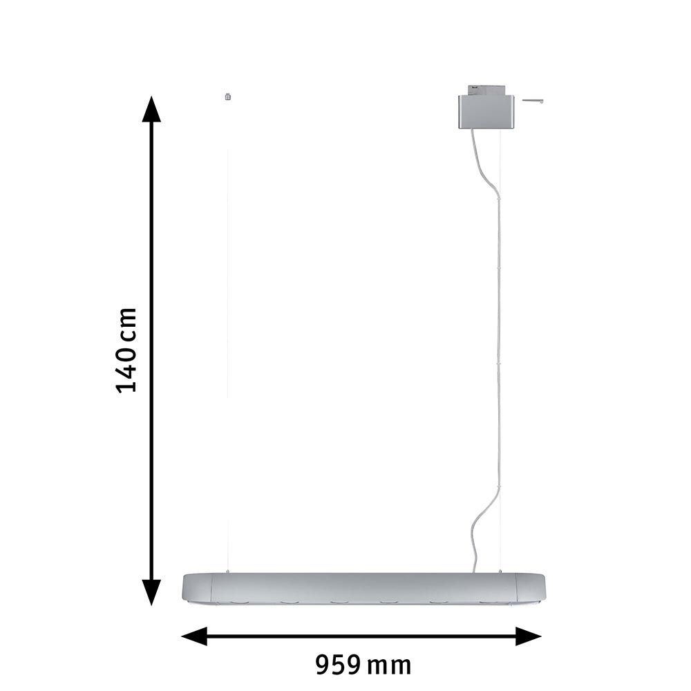 Lampada a ciondolo a U-Rail Barre Dimmbar Chrom-Matt