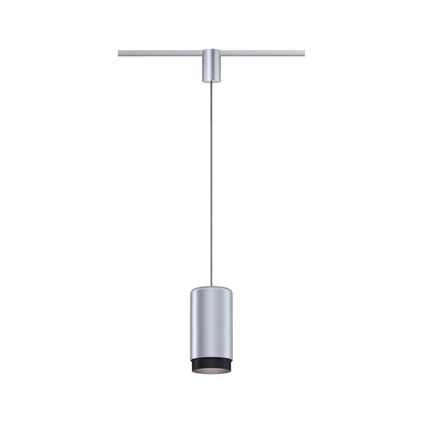 U-Rail pendel Corus krom mat metal med stofkabel og elegant design.